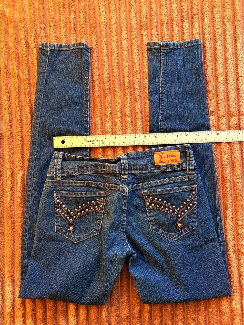 Y2K Y-Jeans Dark Blue Skinny Jeans Studded Back Pockets #12